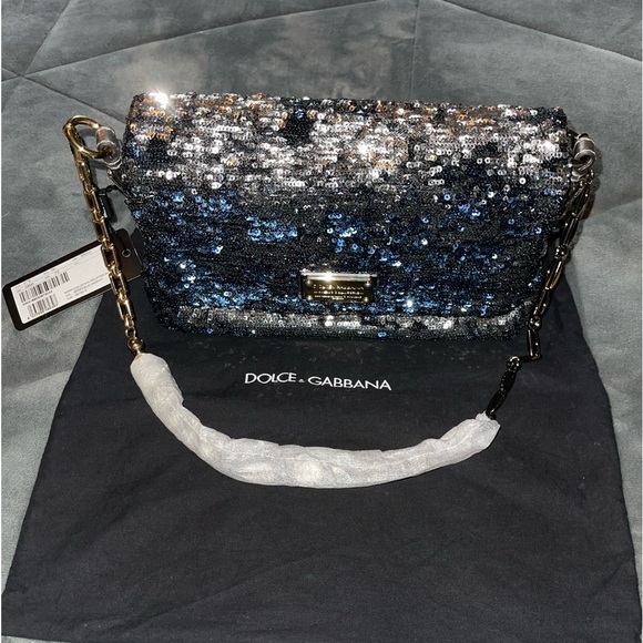 Dolce & Gabbana Handbags - NWT Dolce n Gabbana miss Charles blue sequins shoulder bag pristine condition